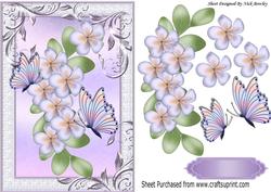 Pretty Cascading Lilac Flowers with Butterflies
