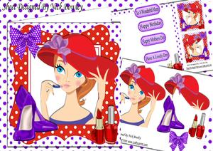 Red Hat Lady with Her Red Lippy & Purple Shoes 8x8 Mini Kit
