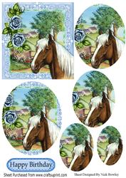 Beautiful Palomino Horse in the Meadow Oval Pyramids