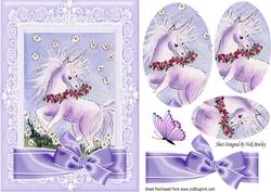Sweet Little Unicorn with Flowers Oval Pyramids