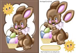 Chocolate Bunny with Easter Eggs in Chocolate Frame