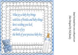 Sweet Baby Boy Insert with Lace and Verse 8x8