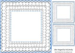 Pretty Blue with Frill Lace Edging Card & Toppers
