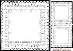 Pretty Black with Frill Lace Edging Card Front & Toppers, C