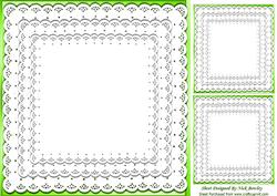 Pretty Lime Green Frill Lace Edging Card Front & Toppers, C