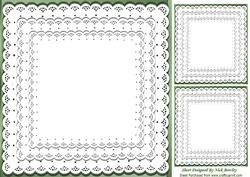 Pretty Moss Green Frill Lace Edging Card Front & Toppers, C
