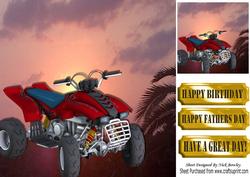 Red Quadbike in the Sunset 8x8