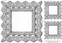 Antique Silver Lace on Satin Card Front 8x8 and Topper