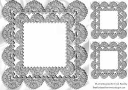 Scalloped Vintage Silver Lace on Satin Card & Toppers 8x8