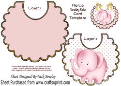 Little Pink Elephant on a Polka Dot Bib
