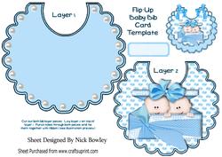 Double Trouble! Cute Twin Baby Boys on a Bib
