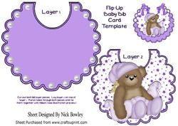 Night Time Teddy with Its Favourite Purple Blanket on Bib
