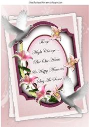 A Pretty Lily Sympathy Plaque with Doves A4