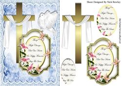 Gold Cross with Shawl and Pretty Sympathy Plaque