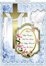 Gold Cross with Shawl and Pretty Sympathy Plaque A4