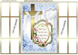 Gold Cross with Shawl and Pretty Sympathy Plaque, Gatefold