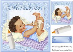 Cute Little Baby Boy Ethnic Origin Playing with His Toes 8x8