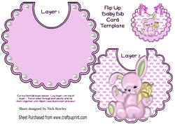 Cute Pink Bunny on a Pink Bow Bib