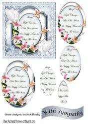 A Pretty Lily Sympathy Plaque with Doves Oval Pyramids