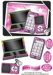 Girls Pink Gadgets & Things, Mobile, Laptop, Mp3 Player