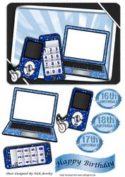 Boys Blue Gadgets & Things, Mobile, Laptop, Mp3 Player