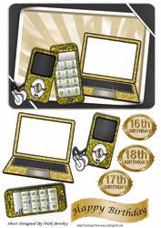 Boys Gold Gadgets & Things, Mobile, Laptop, Mp3 Player
