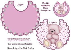 Gorgeous Little Pink Bear on Star Bib