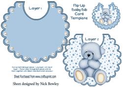 Gorgeous Little Blue Bear on Star Bib