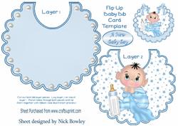 Baby Boy and His Blanket on Pearl Bib
