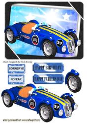 Born2ryd Blue Racing Sports Car
