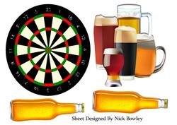Dartboard and Beers A4