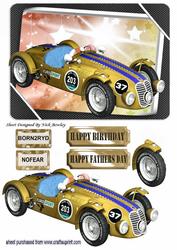 Born2ryd Gold Racing Sports Car with the Stars