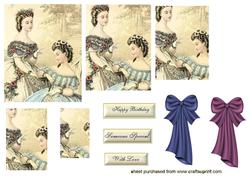 Elegant Ladies in Gowns, Pyramids