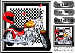 Customized, Motorbike with Flames and Check Frame 8x8
