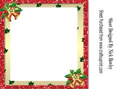 Christmas Bells and Holly 8x8 Insert