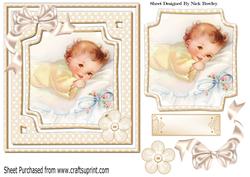Sweet Smiling Little Baby Girl with Bow