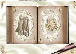 Beautiful Vintage Wedding Open Book A4 Topper