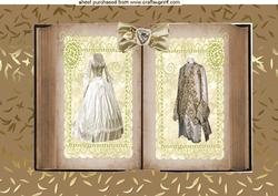 Vintage Wedding Open Book A4 Topper