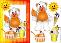 Summer, Sun and Ice Cream Sundaes with Bear