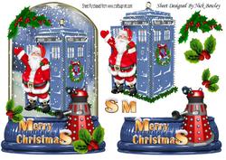 Santa Who! in a Snow Globe with Holly & Dalek