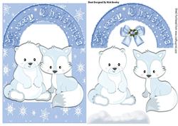 Little Foxy and Polar Bear Ice Friends in the Snow