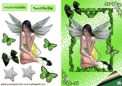 Pretty Little Faerie in Green Frame