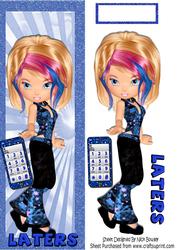 Laters Girl with Blue Mobile Tall Dl