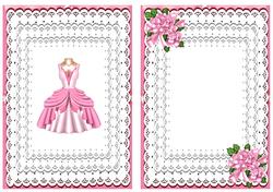 Pink Party Dress on Lace A5 Insert