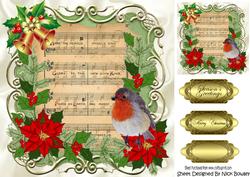 Music Script "hark the Herald" with Robin, Holly 8x8