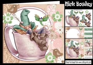 Gnome Taking a Nap in a Teacup with Dragonfly 8x8 Mini Kit