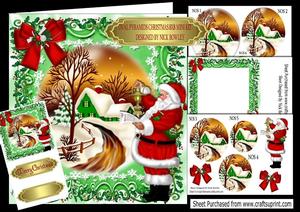 Cottage in the Snow with Santa Oval Pyramid 8x8 Mini Kit