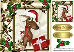 Bashful the Christmas Mouse Has a Pressie for You 8x8