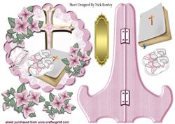 Baby Girls Christening or Baptism,bible Plate & Stand