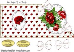 Pretty Red Roses on Lace Over the Edge